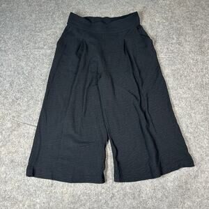 Lululemon Can You Feel The Pleat Crop Wide Leg Pant 10 Travel Texture Black